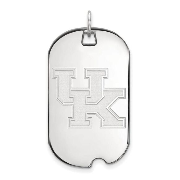 10k White Gold U. of Kentucky Large Dog Tag Pendant